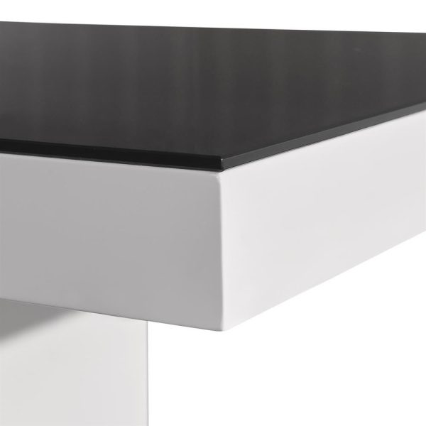 Dining Table in Rectangular Shape High Glossy MDF Wooden Base Combination of Black & White Colour