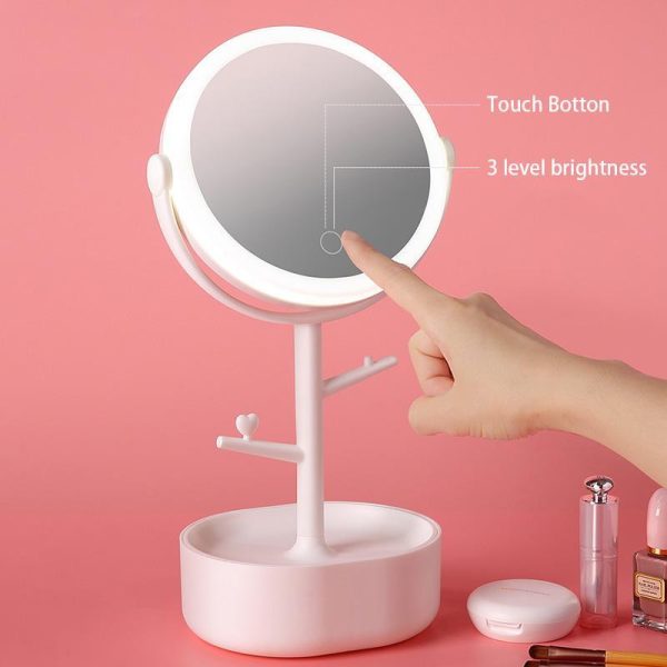 Ecoco Smart LED Light Cosmetic Makeup Mirror USB Touch Screen Home Desk Vanity 360°