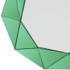 Wall Mirror MDF Silver Mirror & Green Frame Trigonometrical Shape