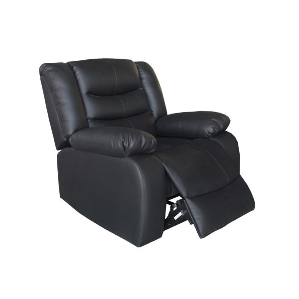 Single Seater Recliner Sofa Chair In Faux Leather Lounge Couch Armchair in Black