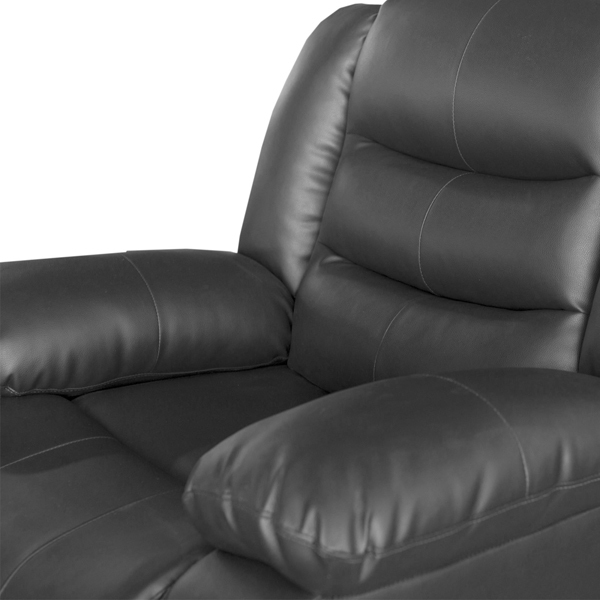 3+1+1 Seater Recliner Sofa In Faux Leather Lounge Couch in Black