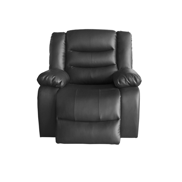 3+2+1 Seater Recliner Sofa In Faux Leather Lounge Couch in Black