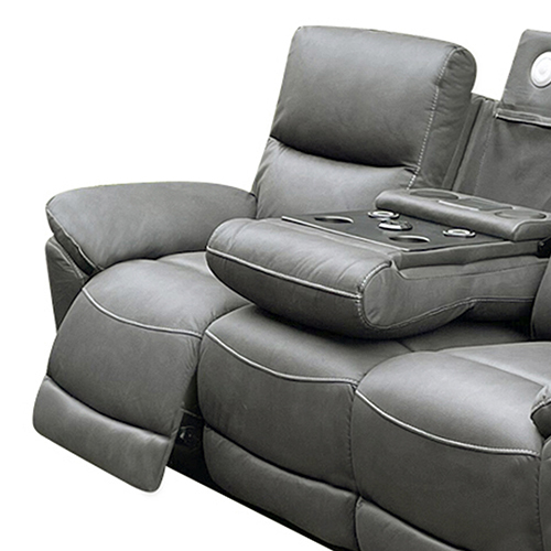 1RR+2RR+3RR Finest Fabric Electric Recliner Feature Multi Positions Ultra Cushioned USB Outlets in Charcoal Colour