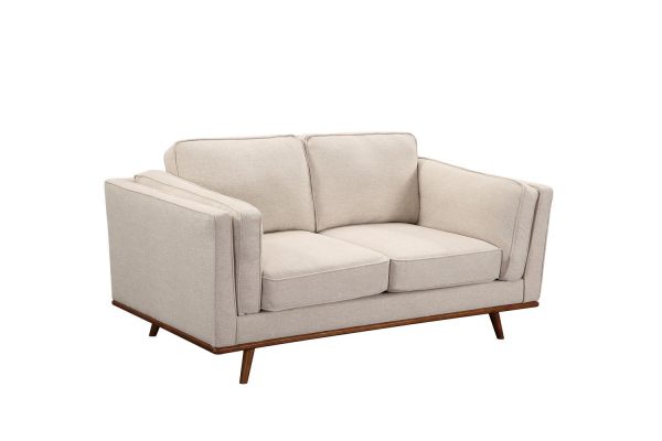 3+2 Seater Sofa Beige Fabric Lounge Set for Living Room Couch with Wooden Frame