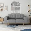 3 Seater Sofa Fabric Upholstery Grey Colour Pocket Spring Wooden Frame