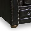 2 Seater Brown Colour Genuine Leather Upholstery Deep Quilting Pocket Spring Button Studding Sofa for Living Room