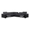 Genuine Leather 6 Seater Corner Sofa With 2 Electric Recliners And Reversible Console