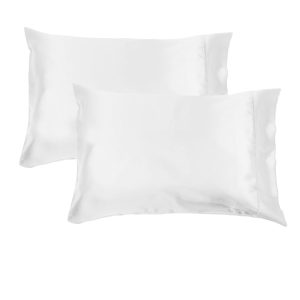300TC Deluxe Essentials Satin Standard Pillowcases White