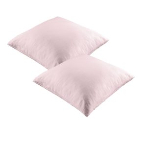 Pair of 100% Linen European Pillowcases Blush