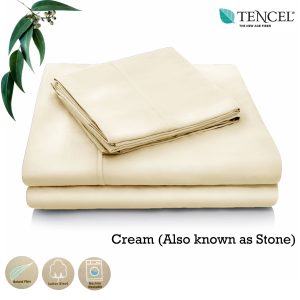 Tencel Cotton Blend Sheet Set Cream (Also Known as Stone) Single