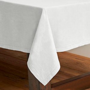 Pure Cotton Hemstitch Tablecloth 160 x 420 cm – White