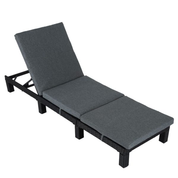 Rattan Sunbed with Adjustable Recline