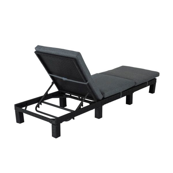 Rattan Sunbed with Adjustable Recline