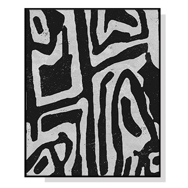 Abstract Black Artwork Black Frame Canvas Wall Art