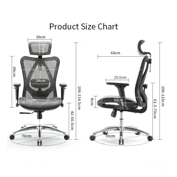 Sihoo M57 Ergonomic Office Chair, Computer Chair Desk Chair High Back Chair Breathable,3D Armrest and Lumbar Support without Foodrest