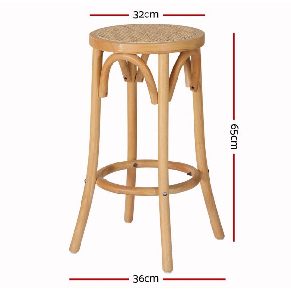 Bar Stools Wooden Stool Counter Chair Kitchen Barstools Rattan Seat.