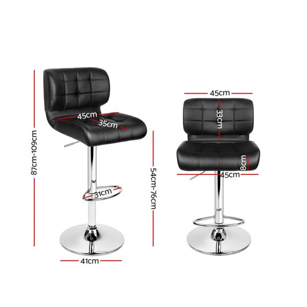 PU Leather Gas Lift Bar Stools – Chrome