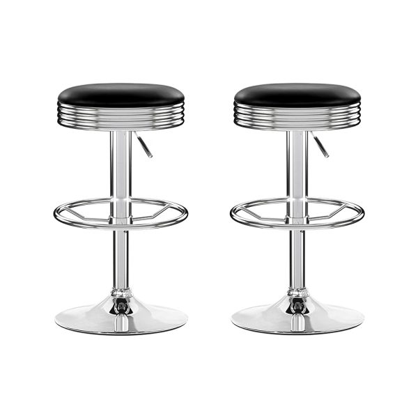 Backless PU Leather Bar Stools – Chrome