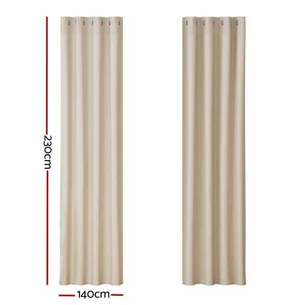 2X Blockout Curtains Blackout Window Curtain Eyelet