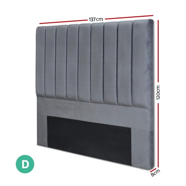 Bed Head Headboard Double Velvet – VELA Grey