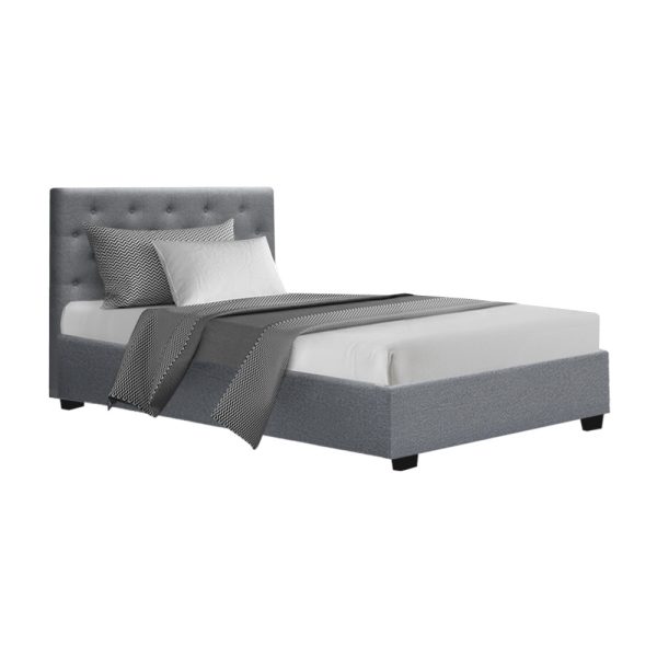 Glenroy Bed Frame Gas Lift Base With Storage Fabric Vila Collection