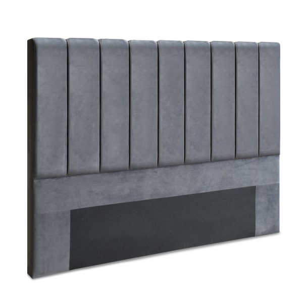 VELA Bed Head Headboard Bedhead Velvet Grey