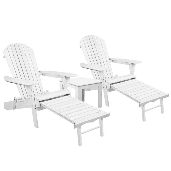 3 Piece Outdoor Beach Chair and Table Set