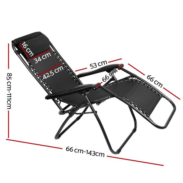 Zero Gravity Recliner Chairs Outdoor Sun Lounge Beach Chair Camping