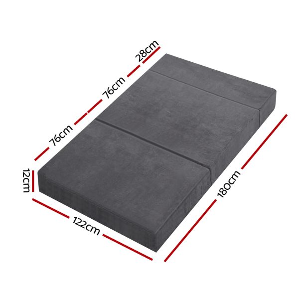 Barrington Bedding Folding Foam Mattress Portable Bed Mat Velvet