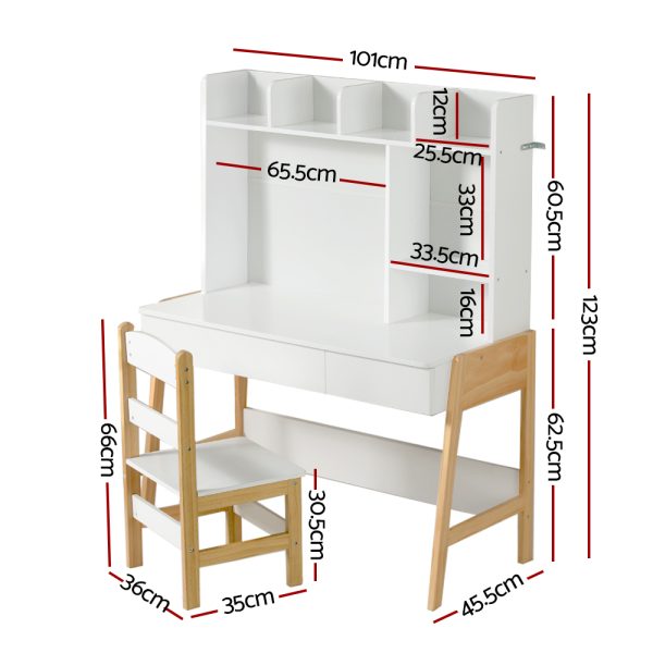 2PCS Kids Table and Chairs Set Study Activity Toys Storage Desk Drawer