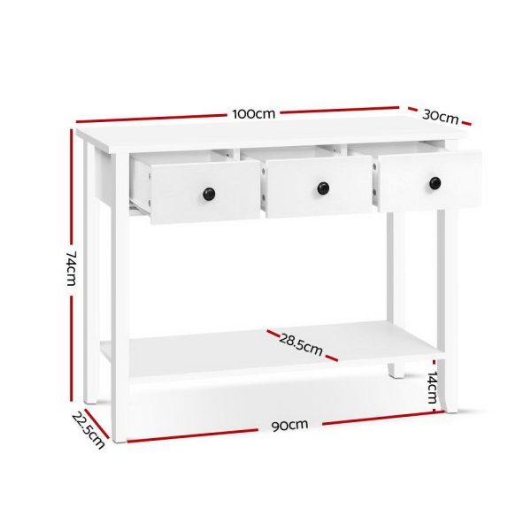 Hallway Console Table Hall Side Entry Drawers Display White Desk Furniture