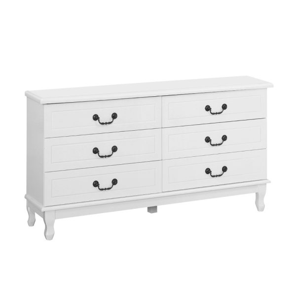 Chest of Drawers Dresser Table Lowboy Storage Cabinet White KUBI Bedroom