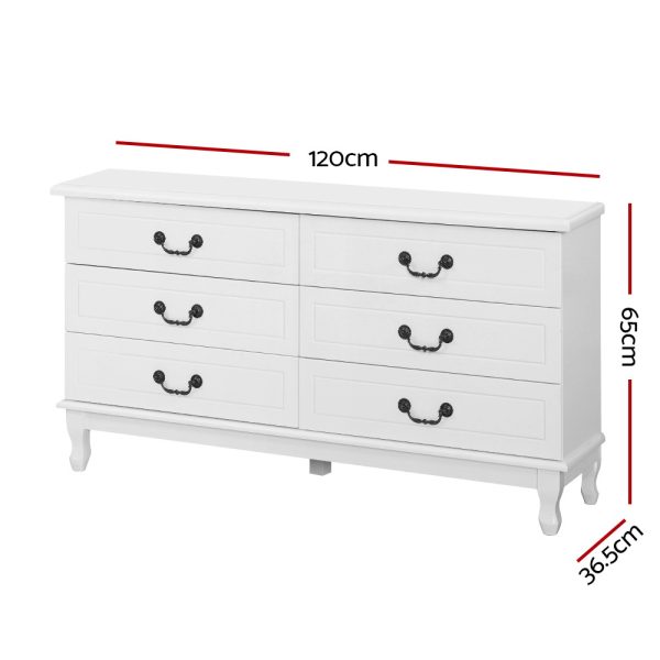 Chest of Drawers Dresser Table Lowboy Storage Cabinet White KUBI Bedroom