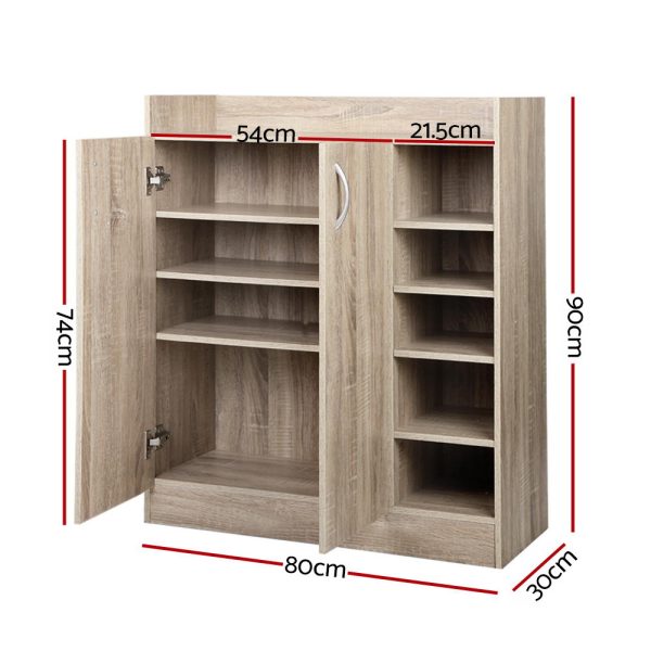 2 Doors Shoe Cabinet Storage Cupboard