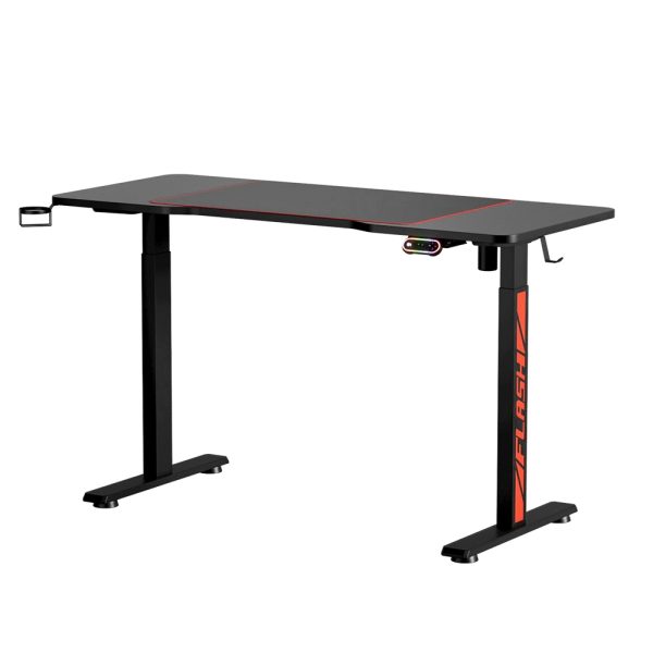 Electric Standing Desk Gaming Desks Sit Stand Table RGB Light Home Office.