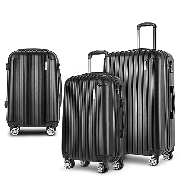 3pcs Luggage Set Travel Suitcase Storage Organiser TSA lock