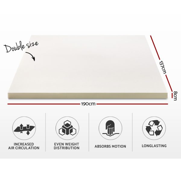 Bedding Memory Foam Mattress Topper w/Cover 8cm