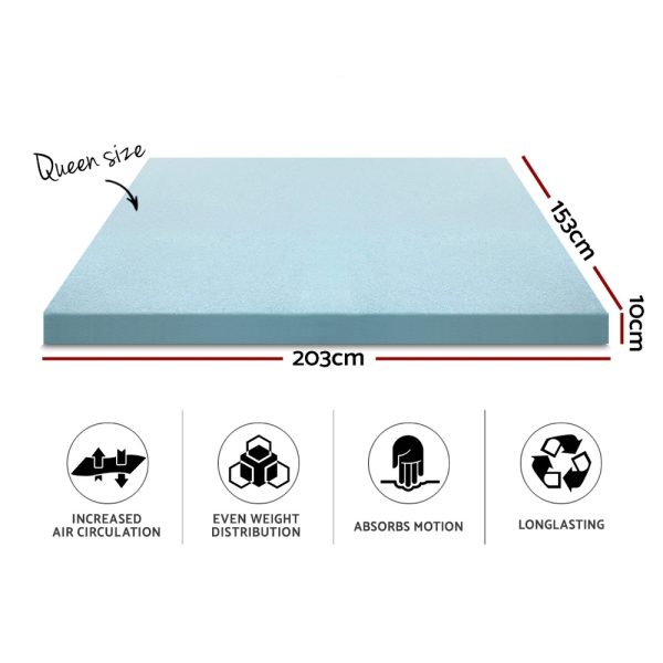 Bedding Memory Foam Mattress Topper Cool Gel 10cm Queen