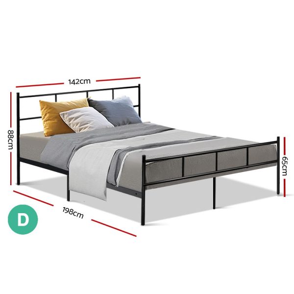 Manna Metal Bed Frame Platform Foundation Mattress Base SOL Black