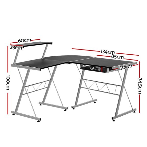 Corner Metal Pull Out Table Desk