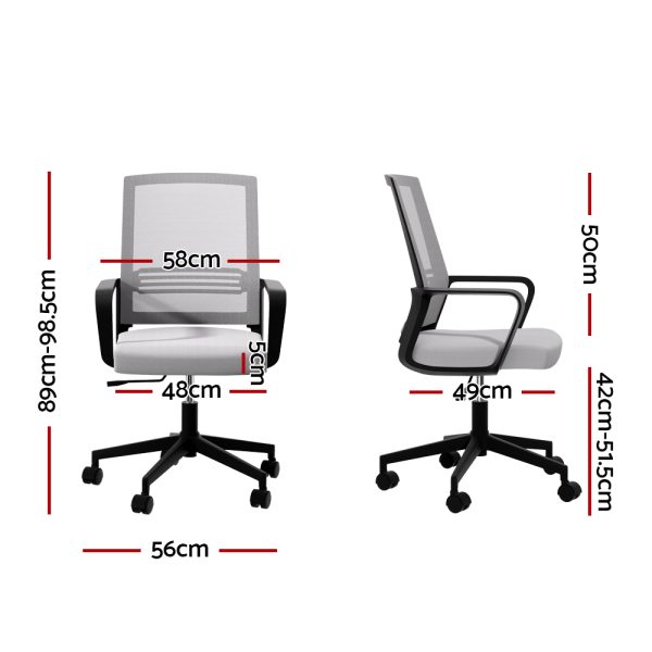 Mesh Office Chair Computer Gaming Desk Chairs Work Study Mid Back Grey