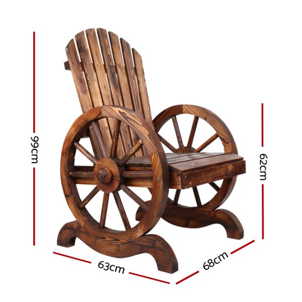 Wagon Wheels Rocking Chair – Brown