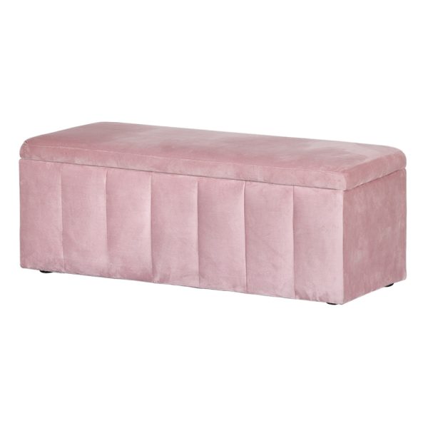 Storage Ottoman Blanket Box Velvet Chest Toy Foot Stool Couch Bed