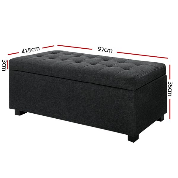 Large Fabric Storage Ottoman