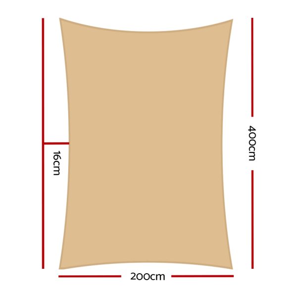 Waterproof Rectangle Shade Sail Cloth – Sand Beige