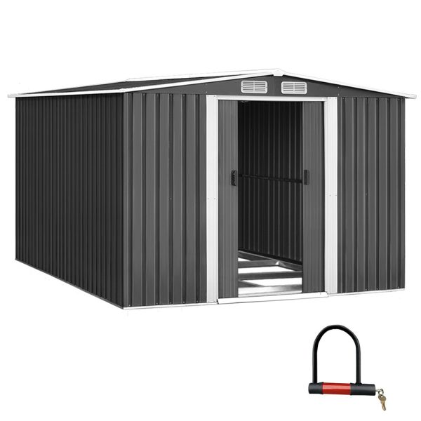 Garden Shed Outdoor Storage Sheds Workshop Metal Base Grey