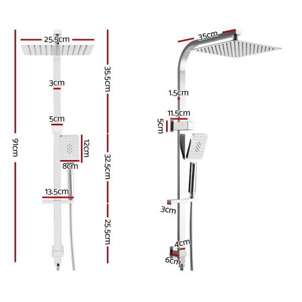 WELS 10” Rain Set Round Handheld High Pressure Wall Chrome