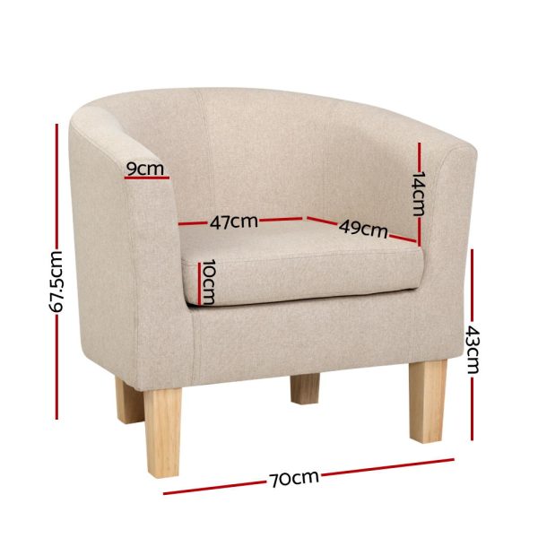 Armchair Lounge Chair Tub Accent Armchairs Fabric Sofa Chairs