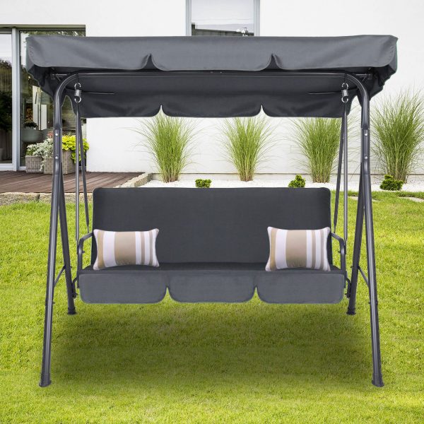 Outdoor Swing Bench Seat Chair Canopy Furniture 3 Seater Garden Hammock