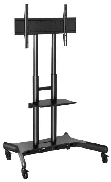 Atdec AD-TVC-75 Floor TV Cart Heavy Duty for Screen size 50″ – 80″ &amp 75kg. VESA to 800×400 – Comes with Shelf